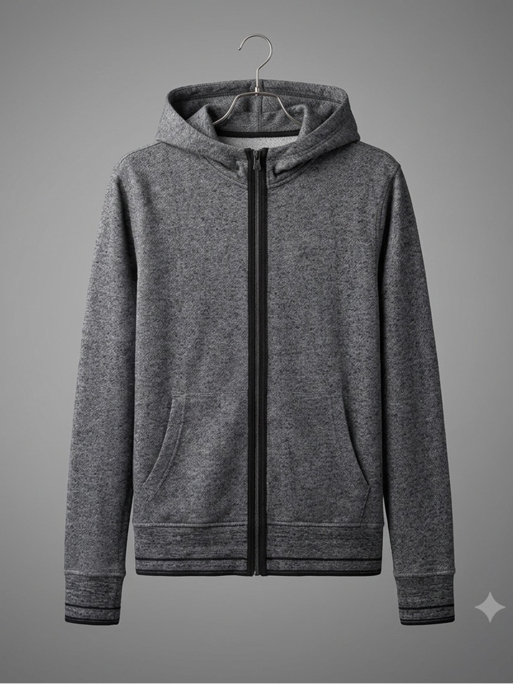 Jack & Jones Premium Grey Heather Zip-Up Hoodie - Men’s Size Small